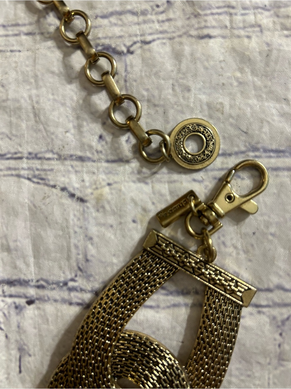 CHICO’S (2) UNIQUE STYLES GOLD CHAIN EMBELLISHED AND BROWN LEATHER BELTS - Picture 7 of 16